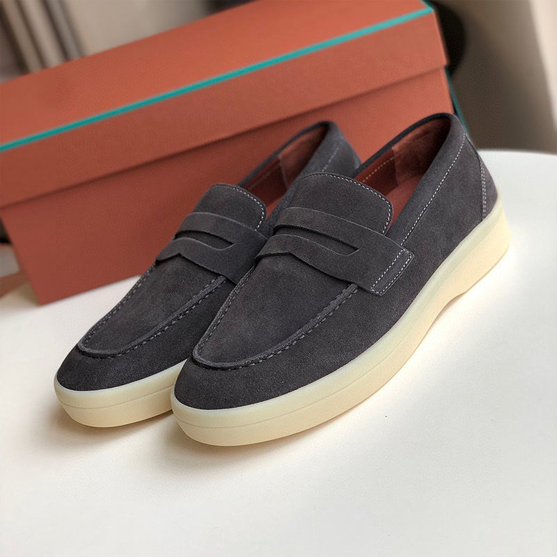 Common Suede Leather Slip-on Loafers