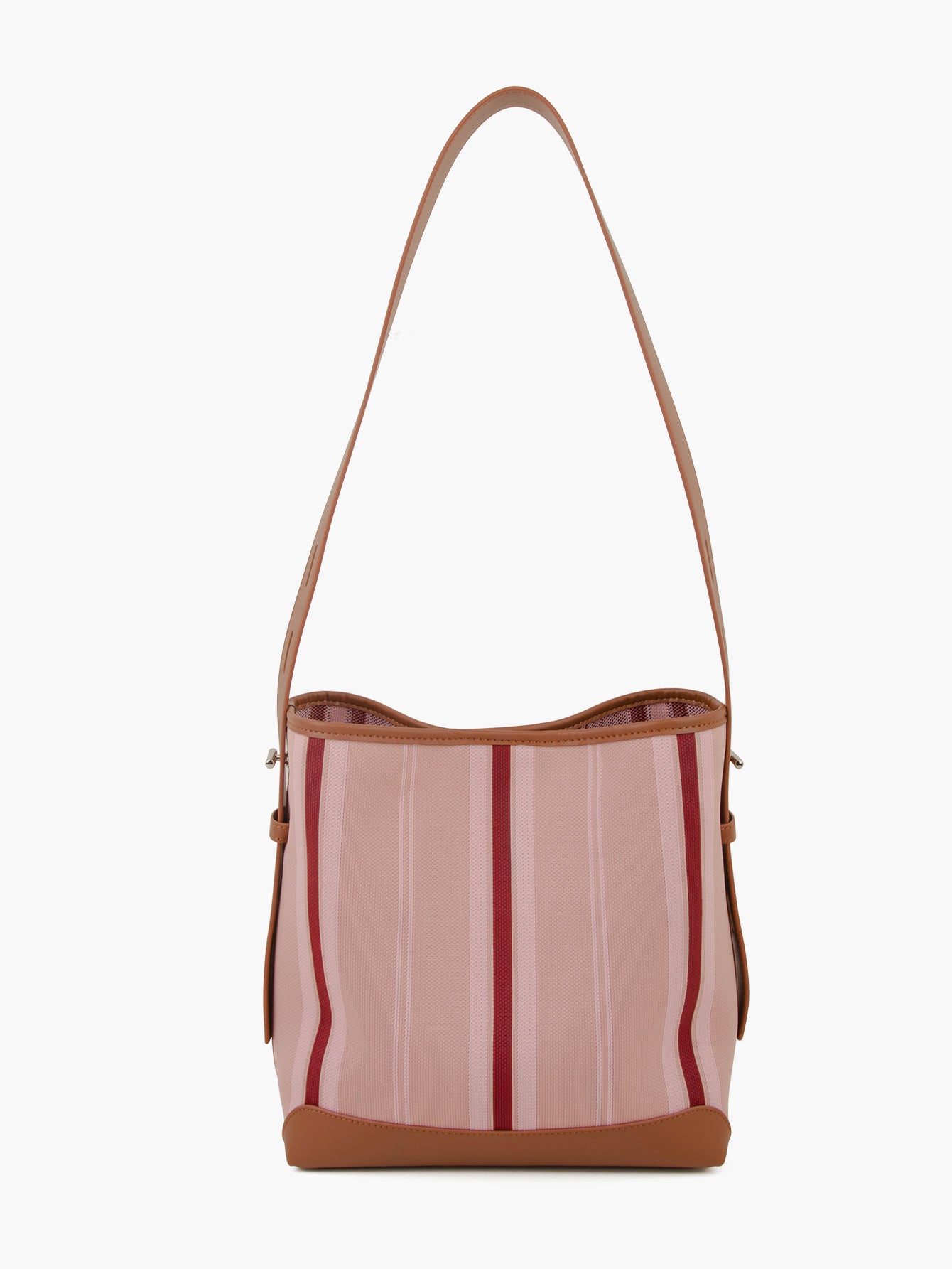 DONNAIN Striped Fabric Bucket Shoulder Bag Female , 2023 Summer Trendy Beach Bag Tote with Zipper for Women Vacation