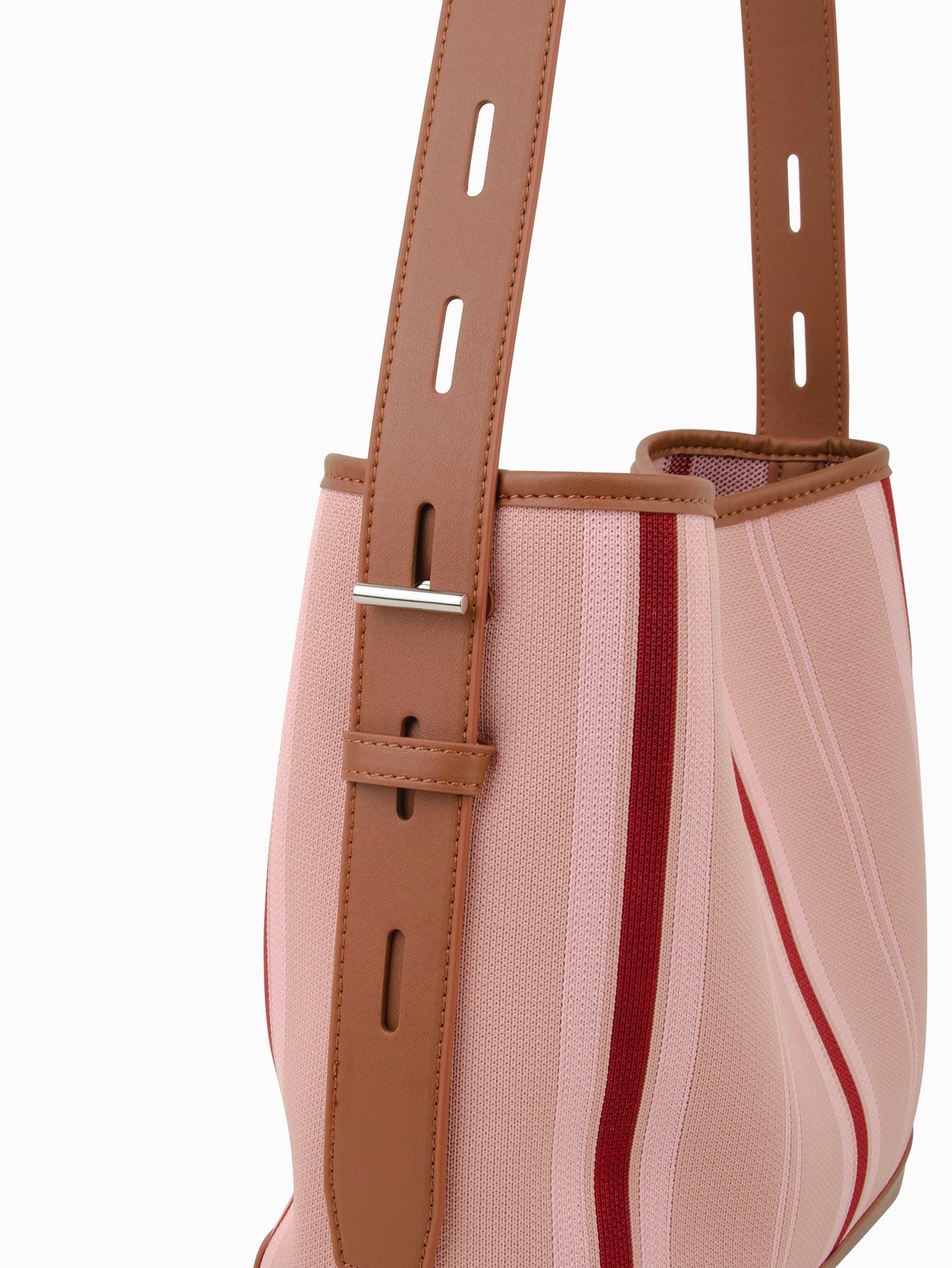 DONNAIN Striped Fabric Bucket Shoulder Bag Female , 2023 Summer Trendy Beach Bag Tote with Zipper for Women Vacation