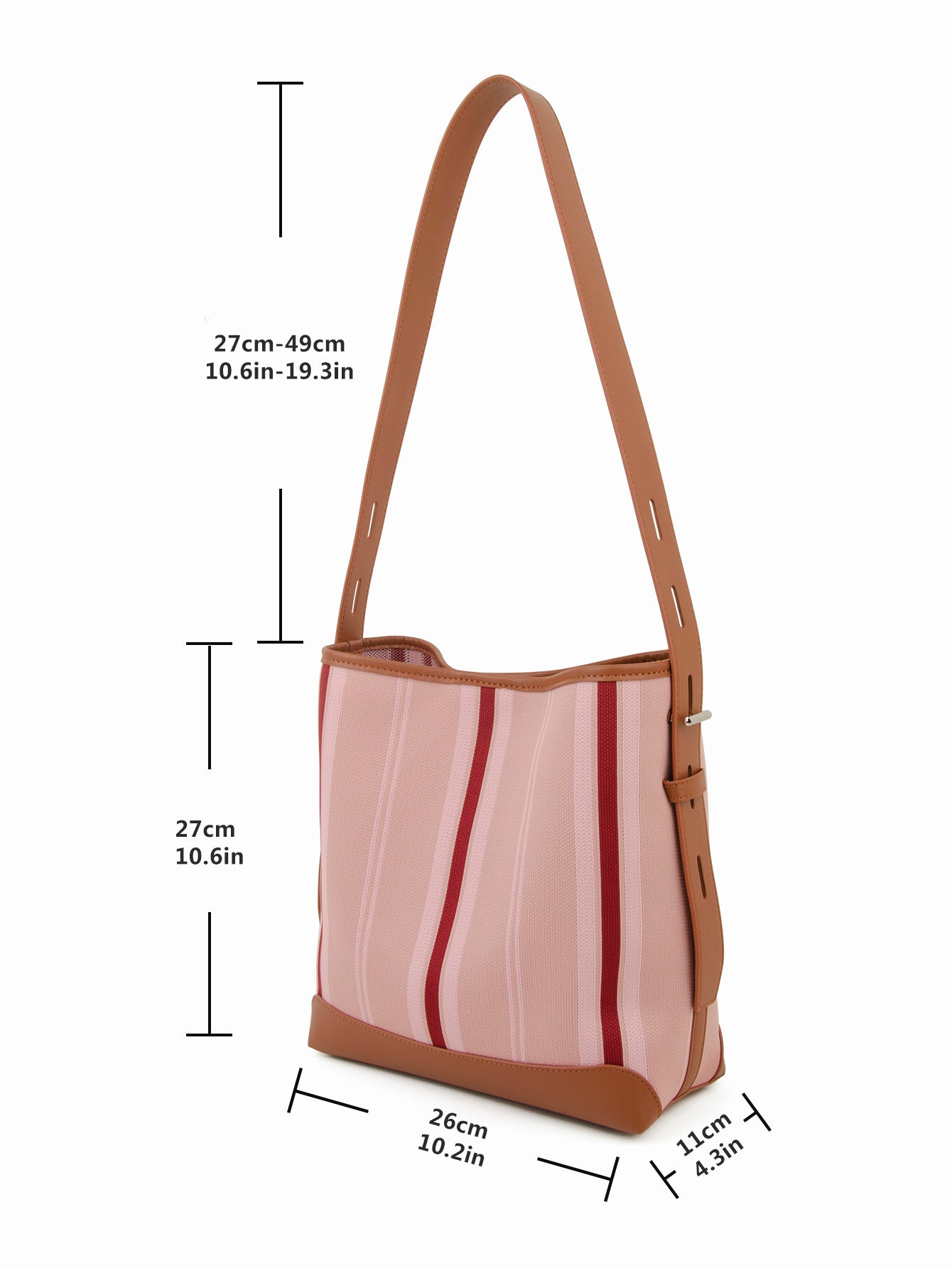 DONNAIN Striped Fabric Bucket Shoulder Bag Female , 2023 Summer Trendy Beach Bag Tote with Zipper for Women Vacation