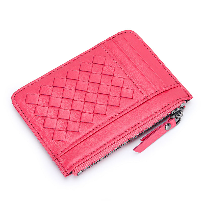 Woven Sheepskin Coin Purse Card Holder