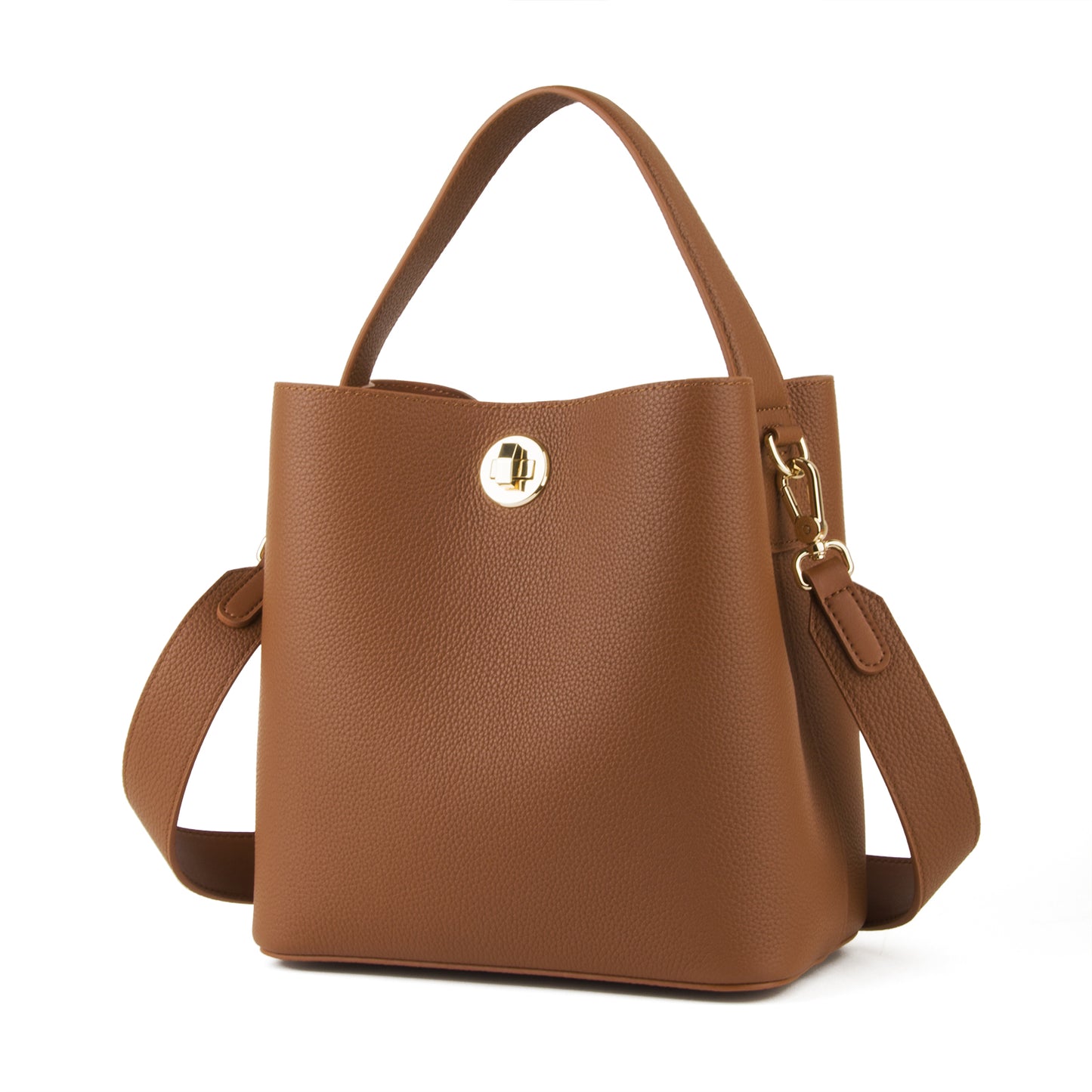 Genuine Leather Bucket Tote Bag for Women, Small Crossbody Bag