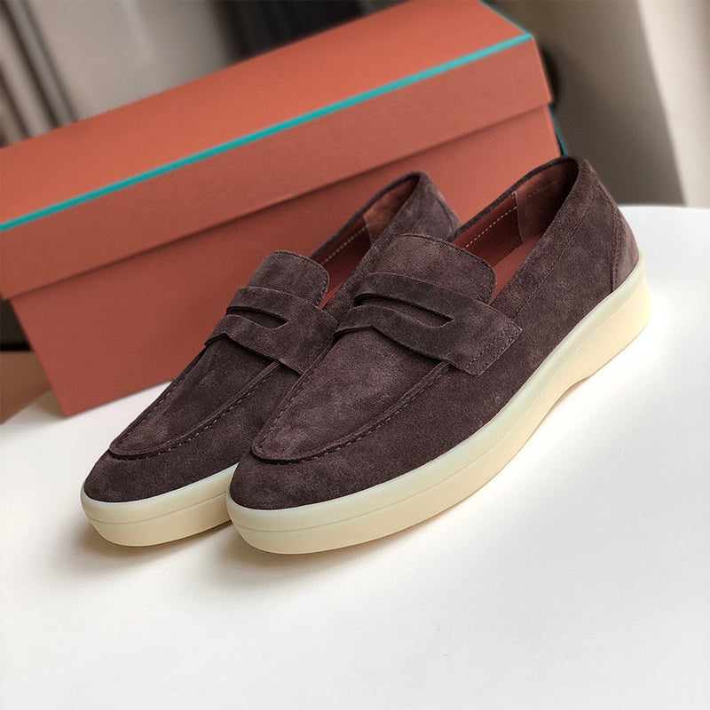 Common Suede Leather Slip-on Loafers