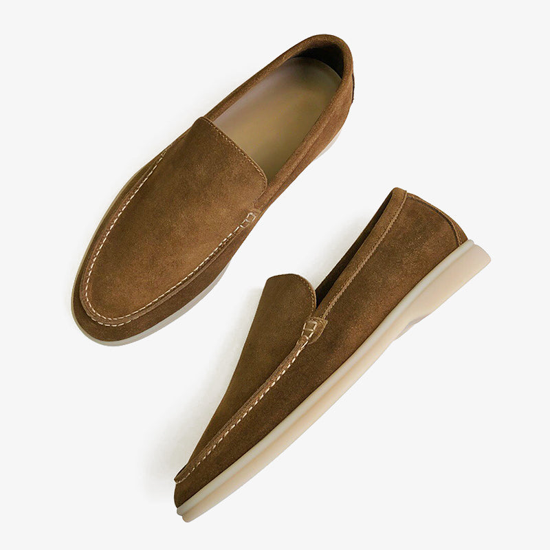 Haze Blue Suede Leather Penny Loafers