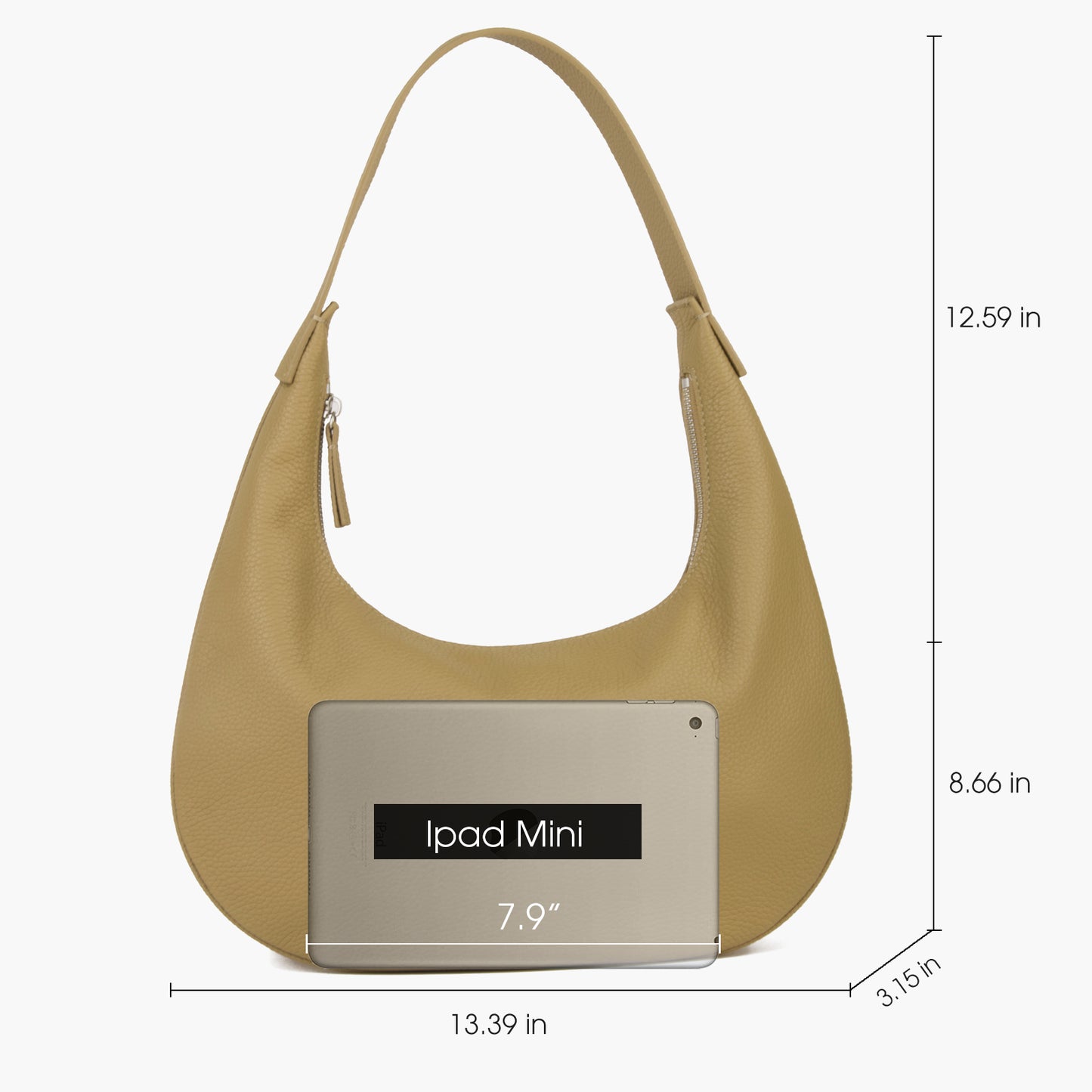 Full Grained Real Leather Hobo Bags for Women
