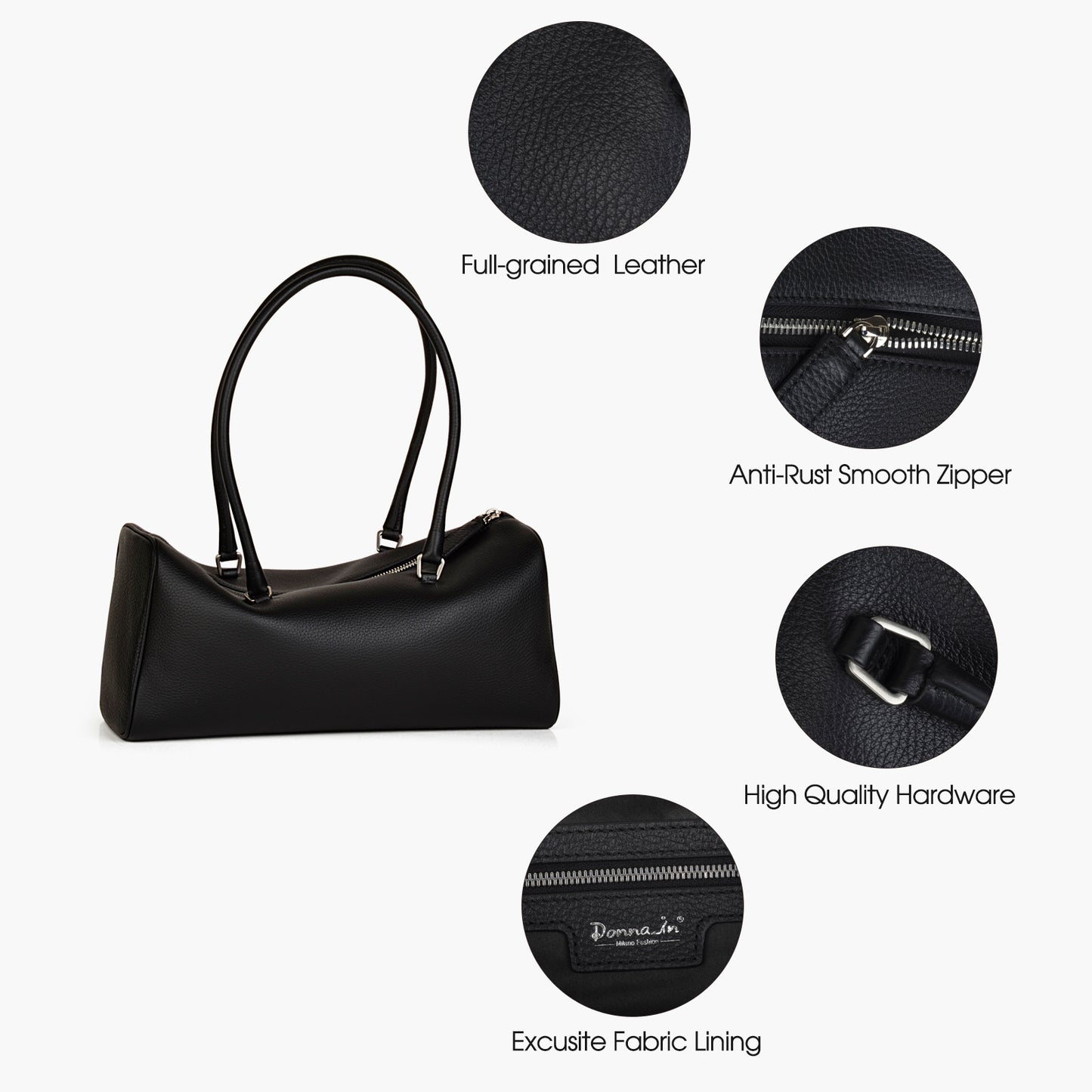 Cylinder Boston Bag, Large Capacity