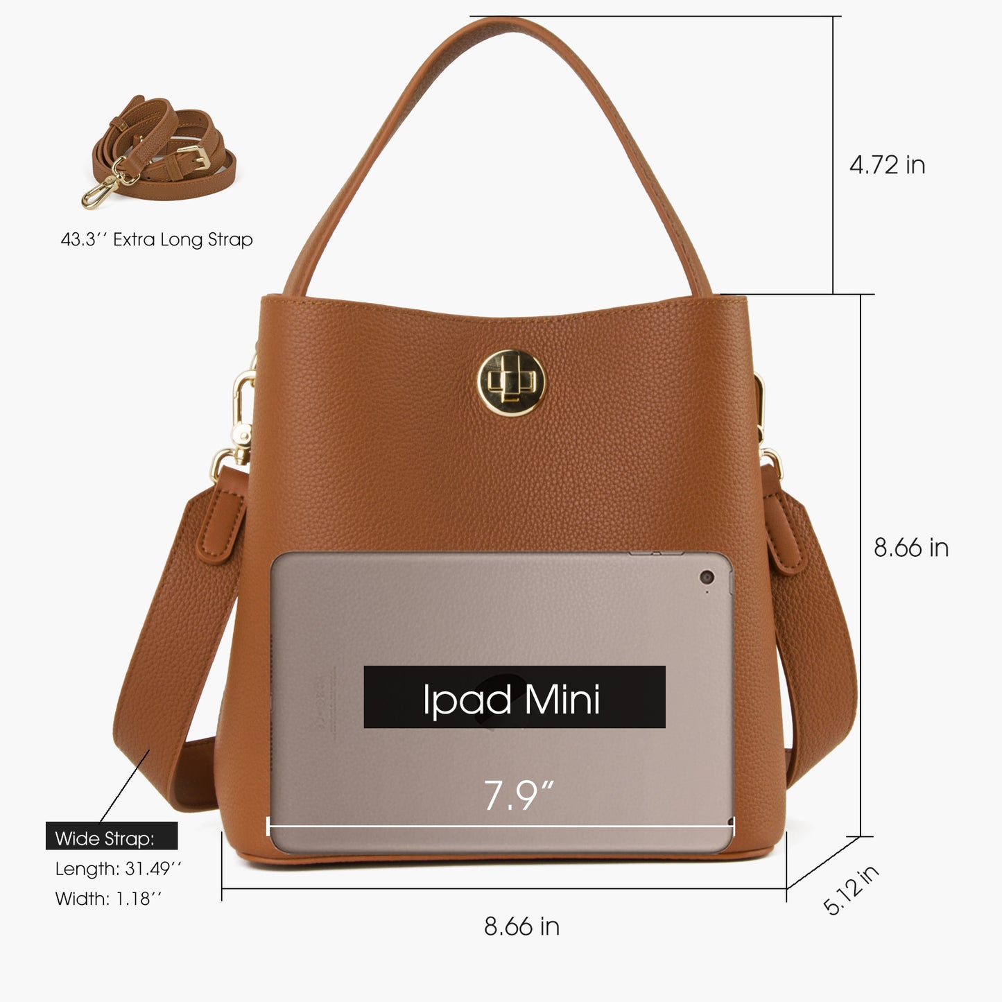Genuine Leather Bucket Tote Bag for Women, Small Crossbody Bag