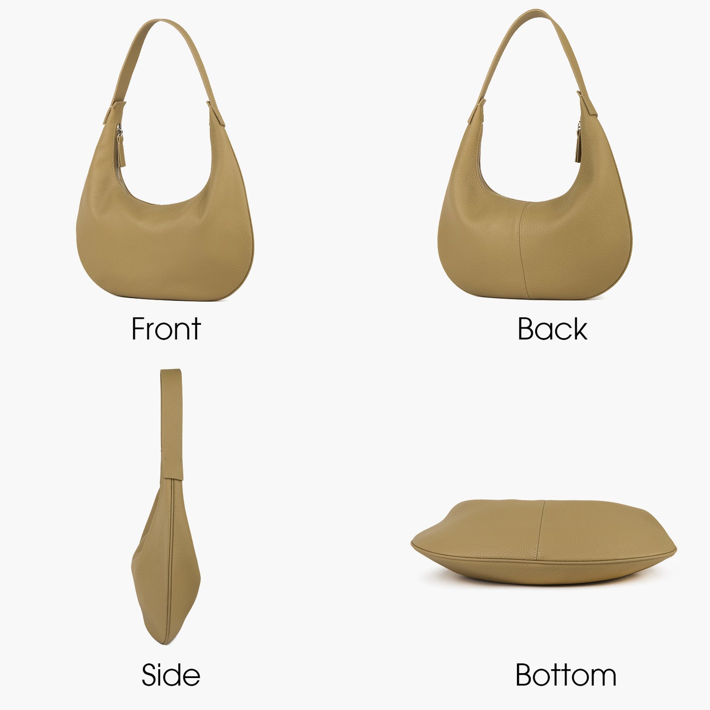 Full Grained Real Leather Hobo Bags for Women