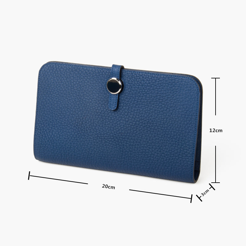 Classic Togo Calfskin Long Wallet Women Passport Holder