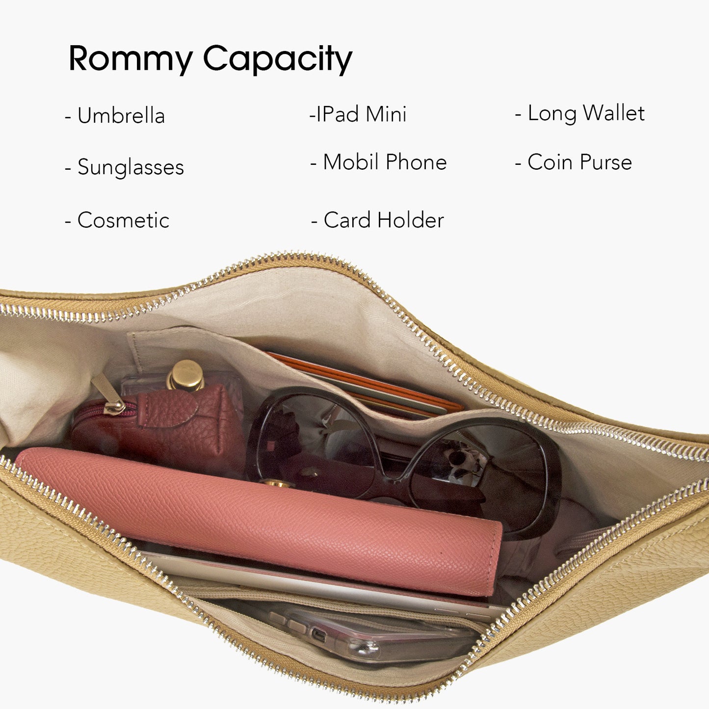 Full Grained Real Leather Hobo Bags for Women