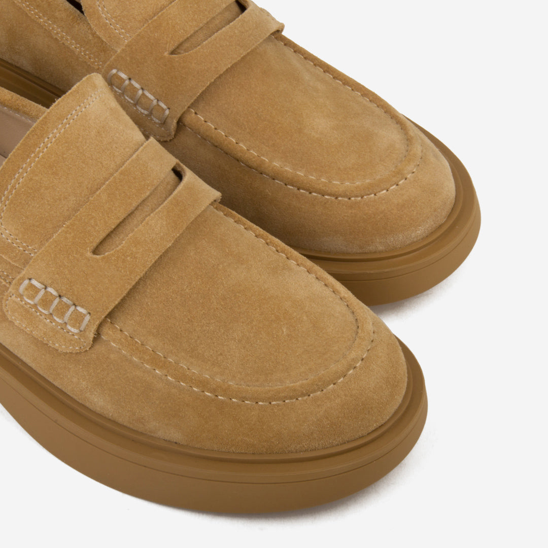 Platform Chunky Heels Loafer For Women Maillard Style