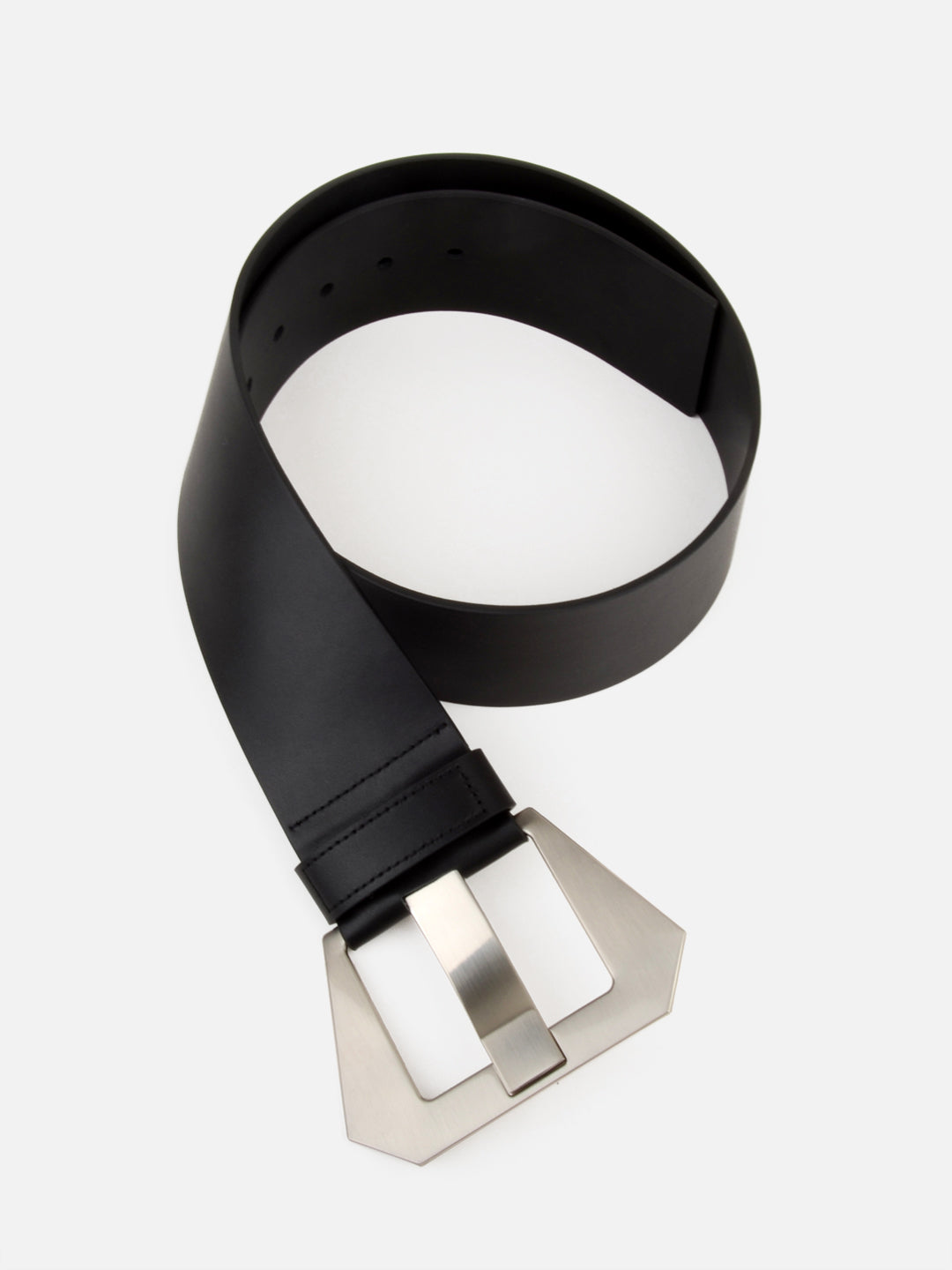 Trendy Plus Size Metal Buck Real Leather Classic Black Wide Belt for Lady