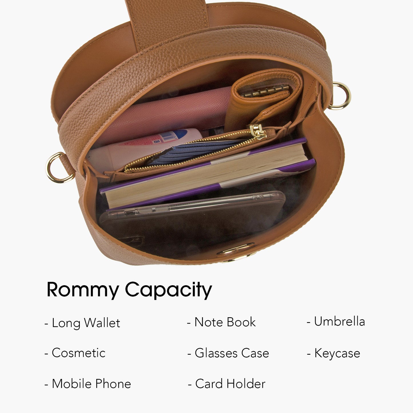 Genuine Leather Bucket Tote Bag for Women, Small Crossbody Bag
