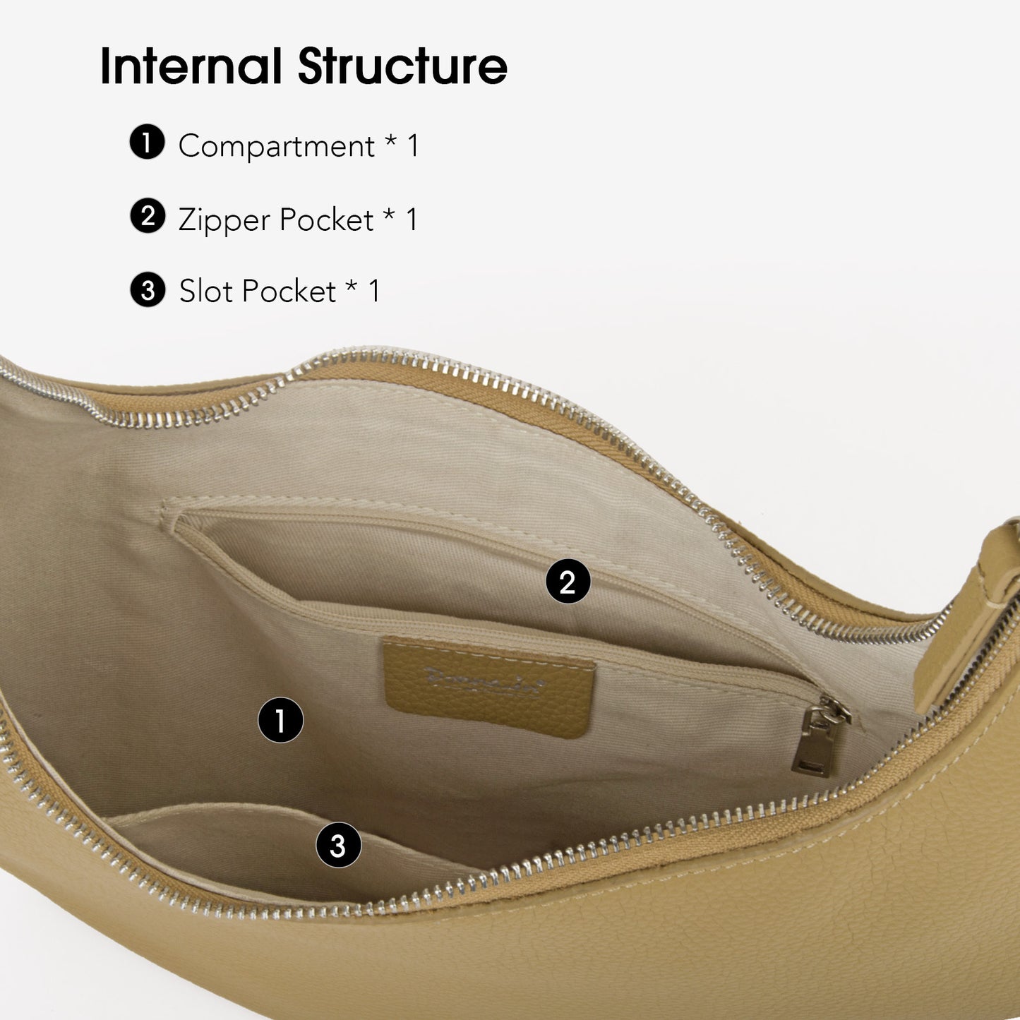 Full Grained Real Leather Hobo Bags for Women