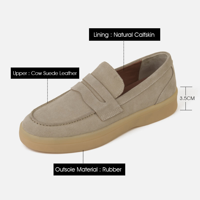 Common Suede Leather Slip-on Loafers