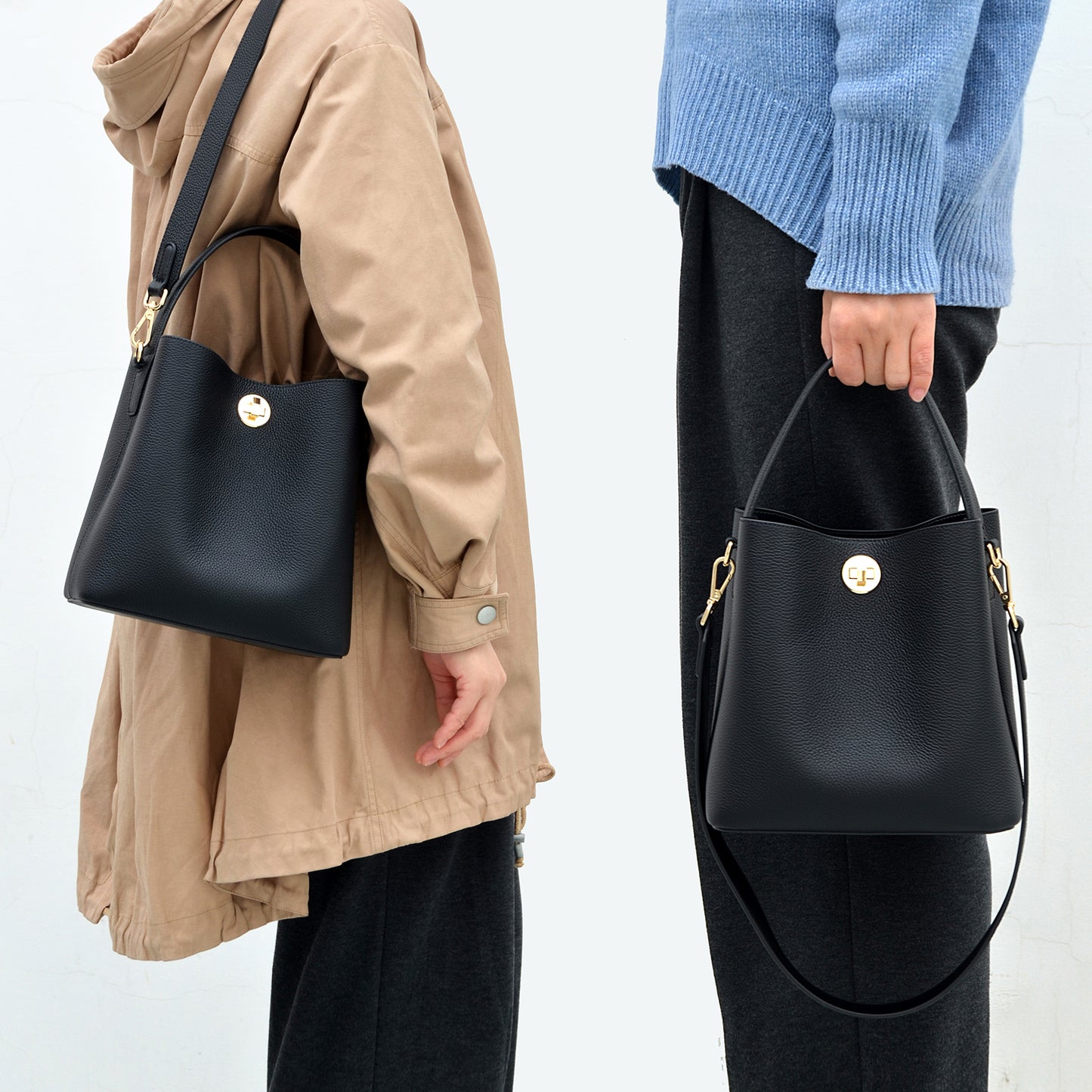 Bucket Bag with Wide Strap
