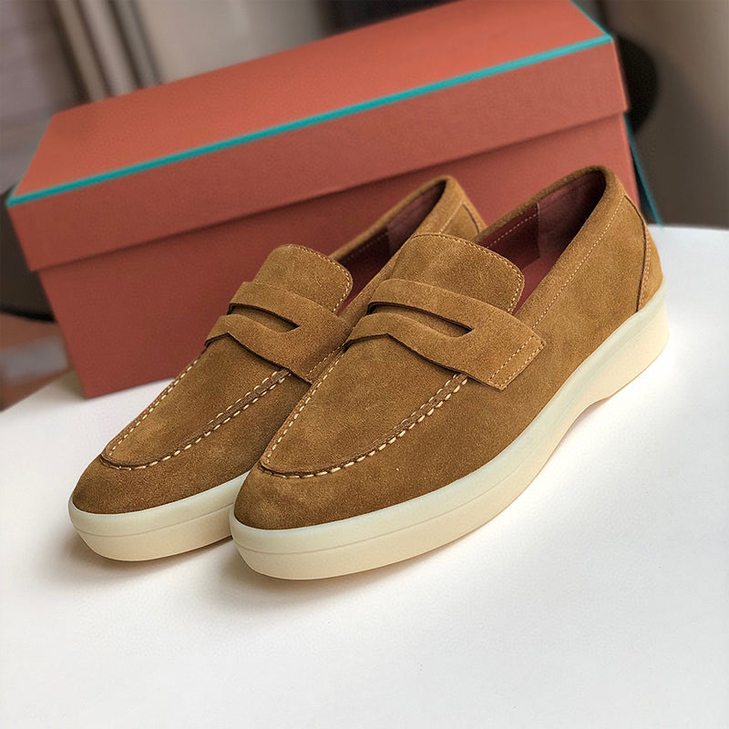 Common Suede Leather Slip-on Loafers