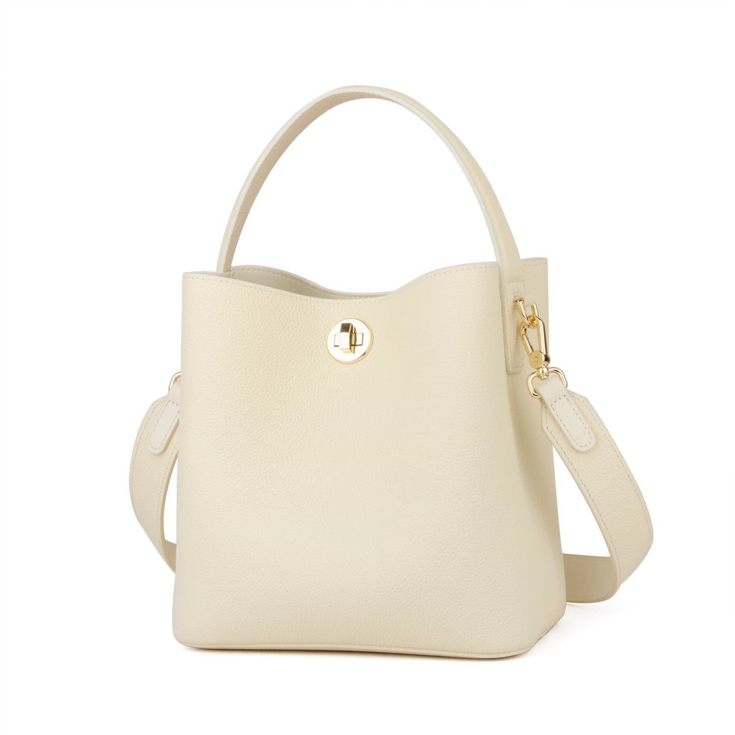 Genuine Leather Bucket Tote Bag for Women, Small Crossbody Bag