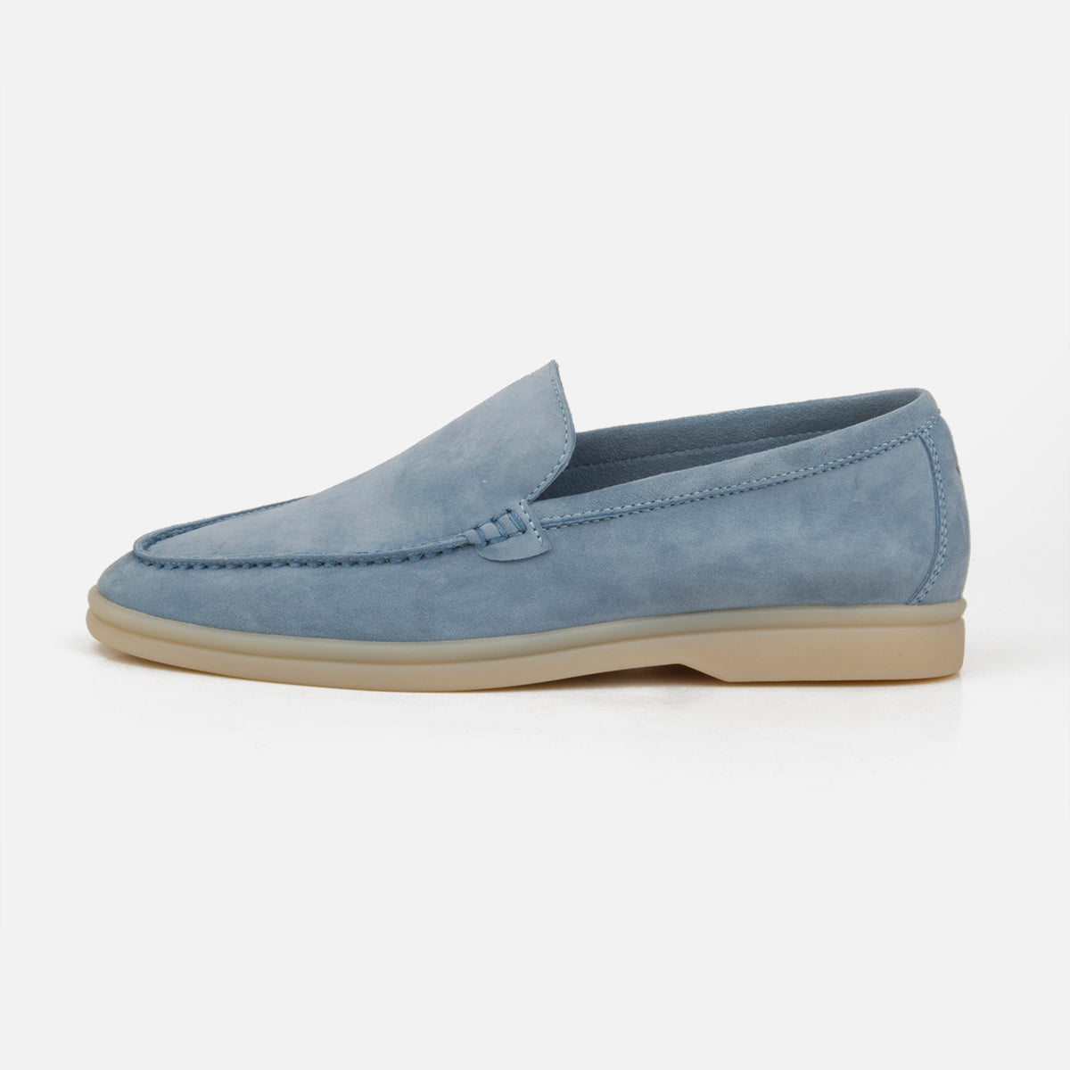 Haze Blue Suede Leather Penny Loafers
