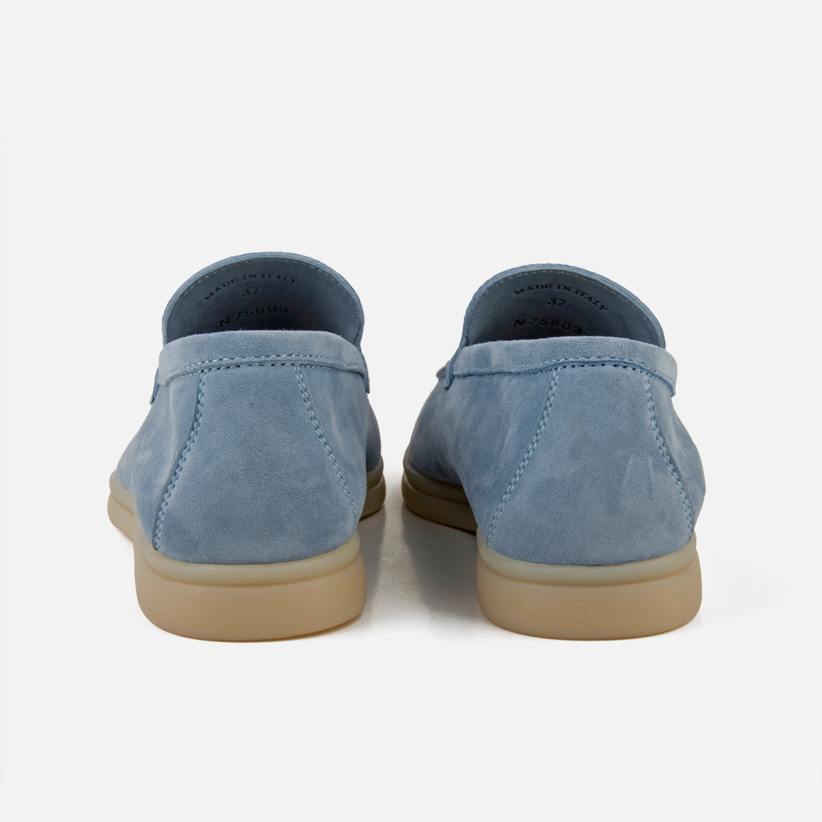 Haze Blue Suede Leather Penny Loafers