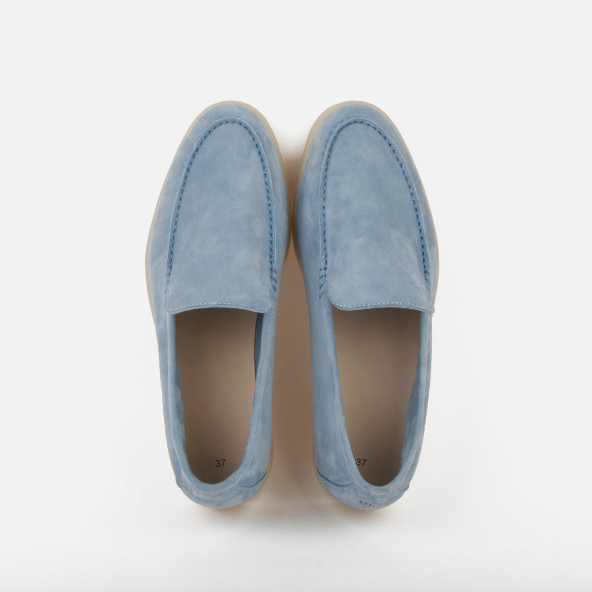 Haze Blue Suede Leather Penny Loafers