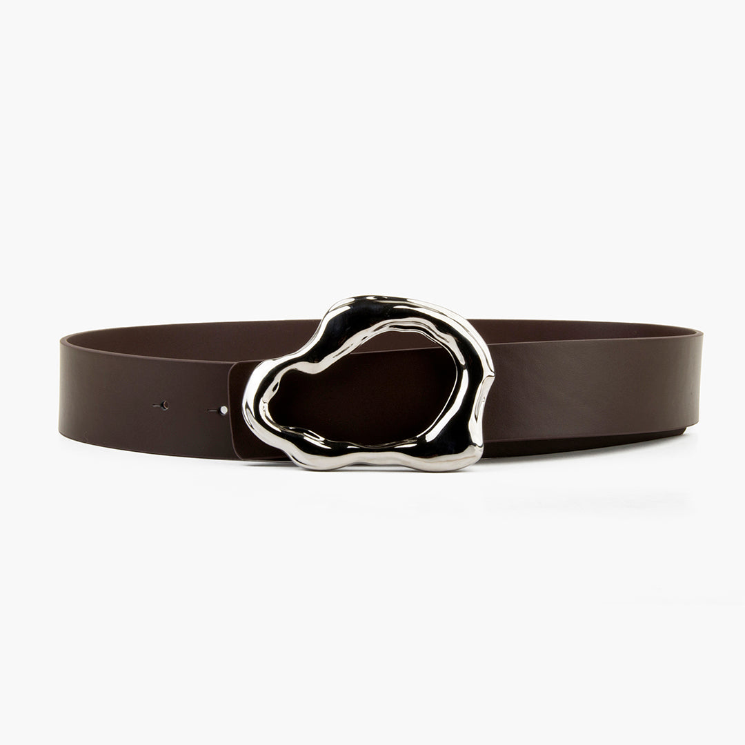 Fashion Irregular Metal Buckle Leather Belts