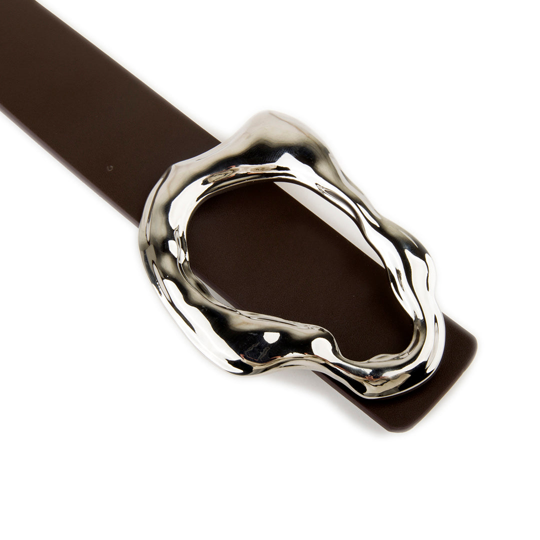 Fashion Irregular Metal Buckle Leather Belts
