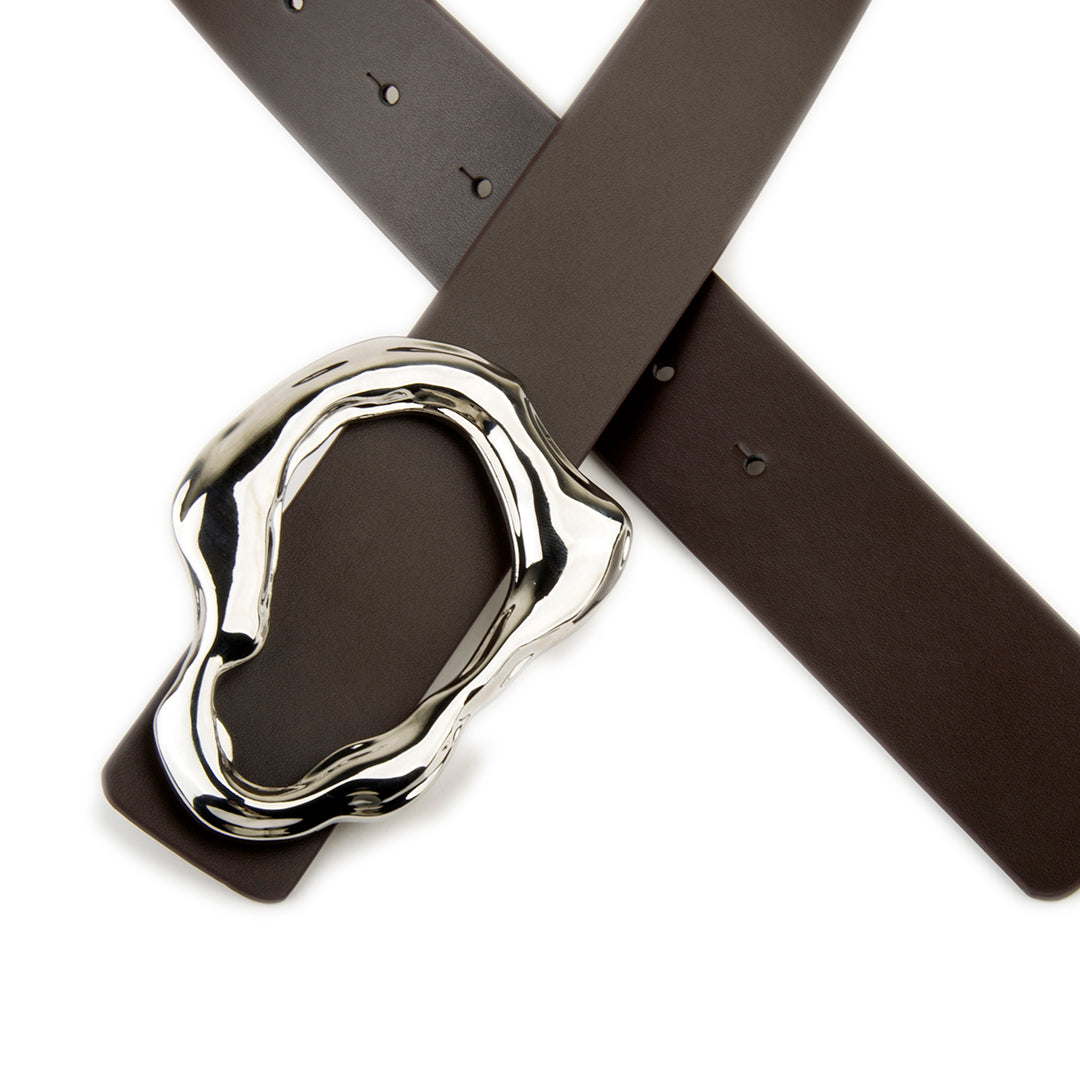 Fashion Irregular Metal Buckle Leather Belts