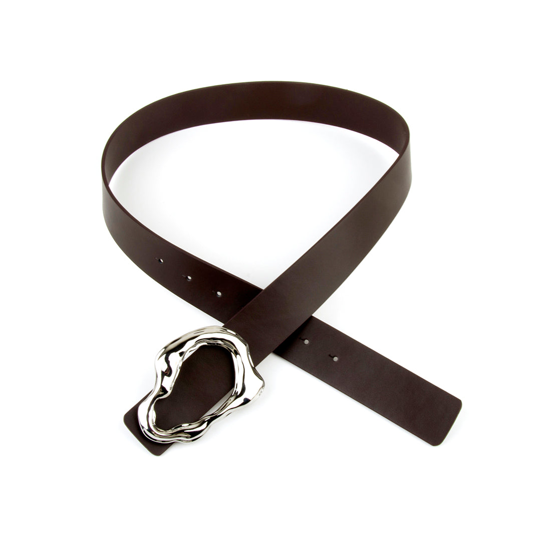 Fashion Irregular Metal Buckle Leather Belts
