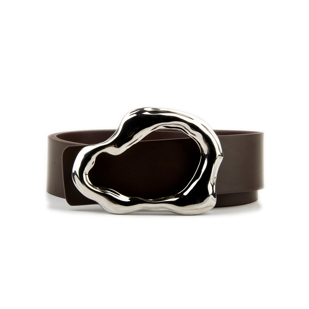 Fashion Irregular Metal Buckle Leather Belts