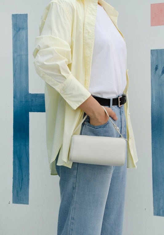 White Cylindrical Handbag
