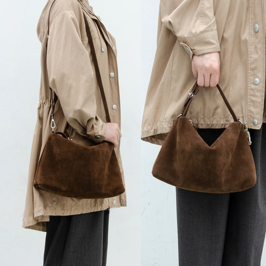 Coffee Suede Tote Handbag