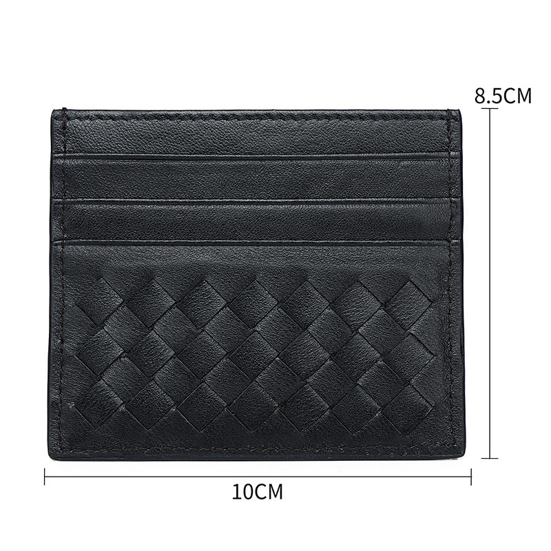Mixed Colors Woven Sheepskin Card Holder