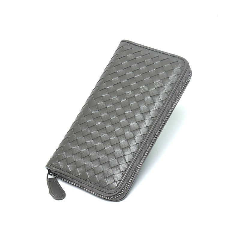 Handmde Woven Leather Long Wallet