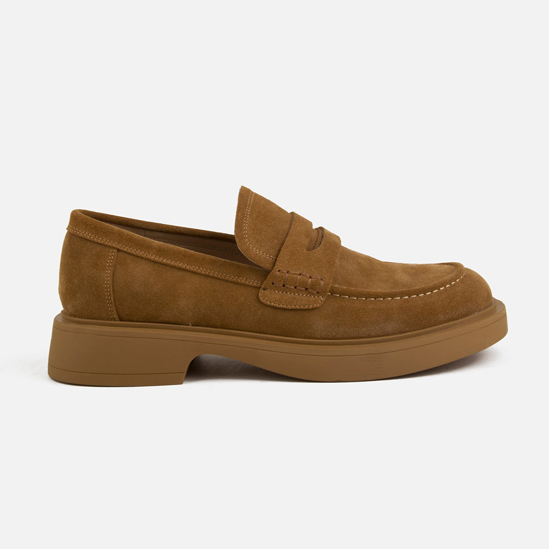 Platform Chunky Heels Loafer For Women Maillard Style