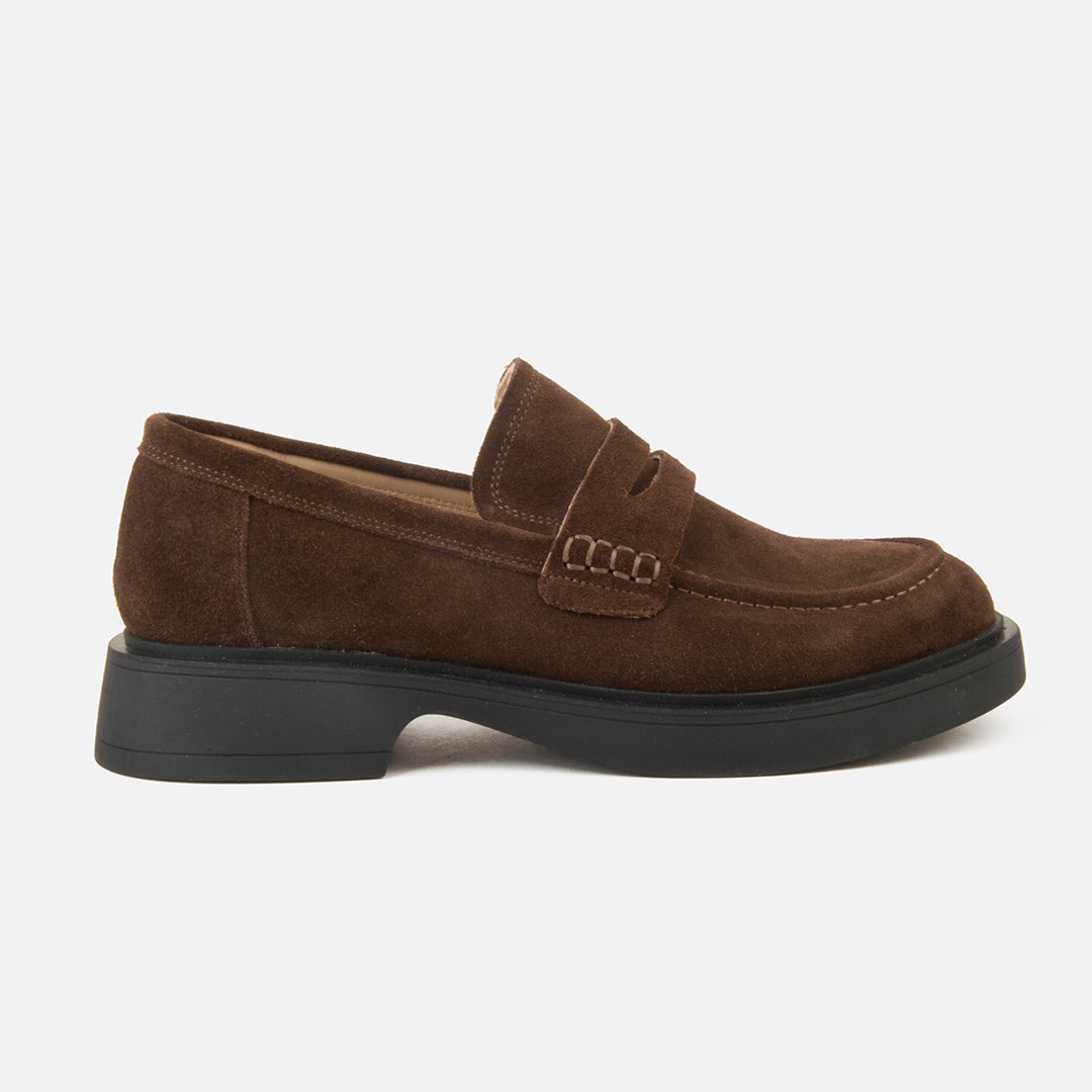 Platform Chunky Heels Loafer For Women Maillard Style