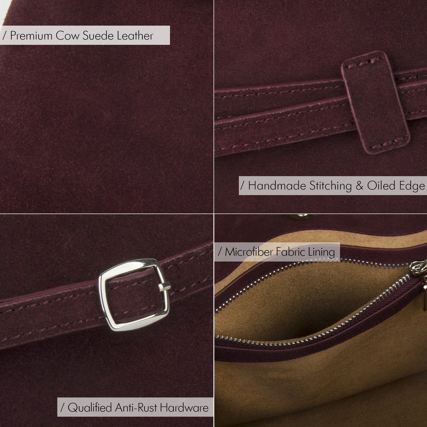 Suede Tote Handbag