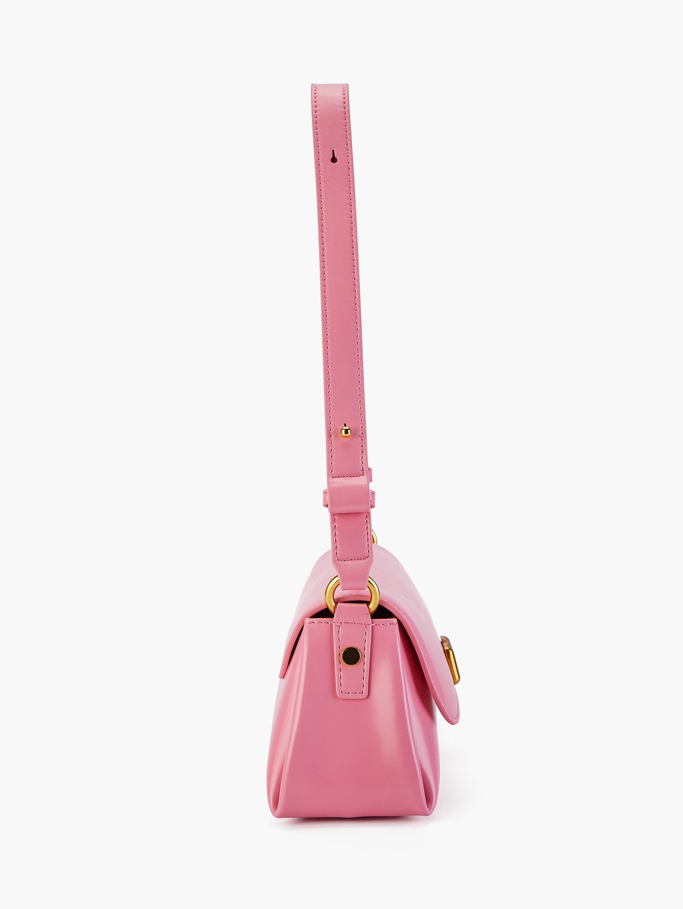 Pink Leather Shoulder Bag For Women