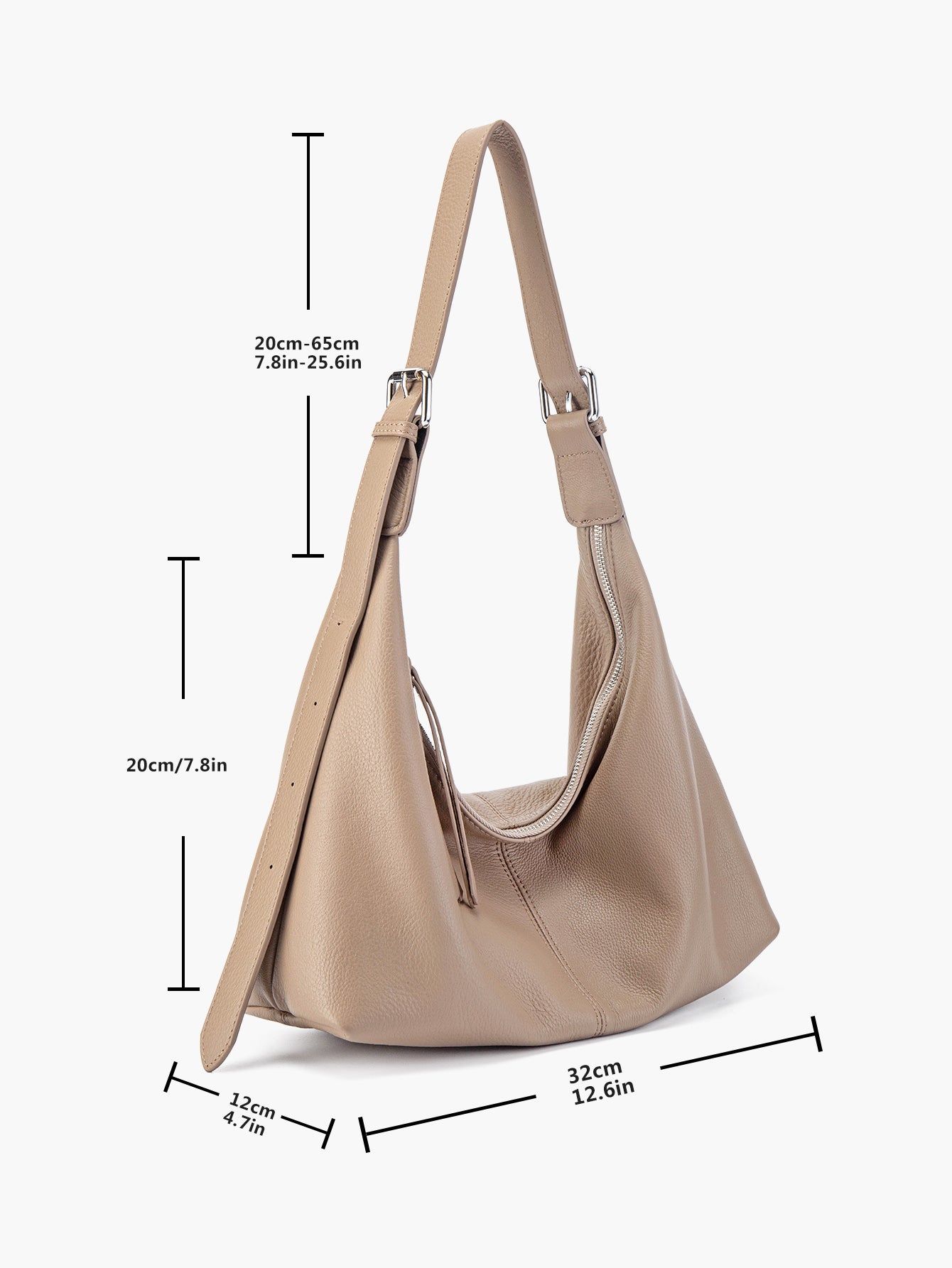 Apricot Soft Leather Shoulder Bags Women