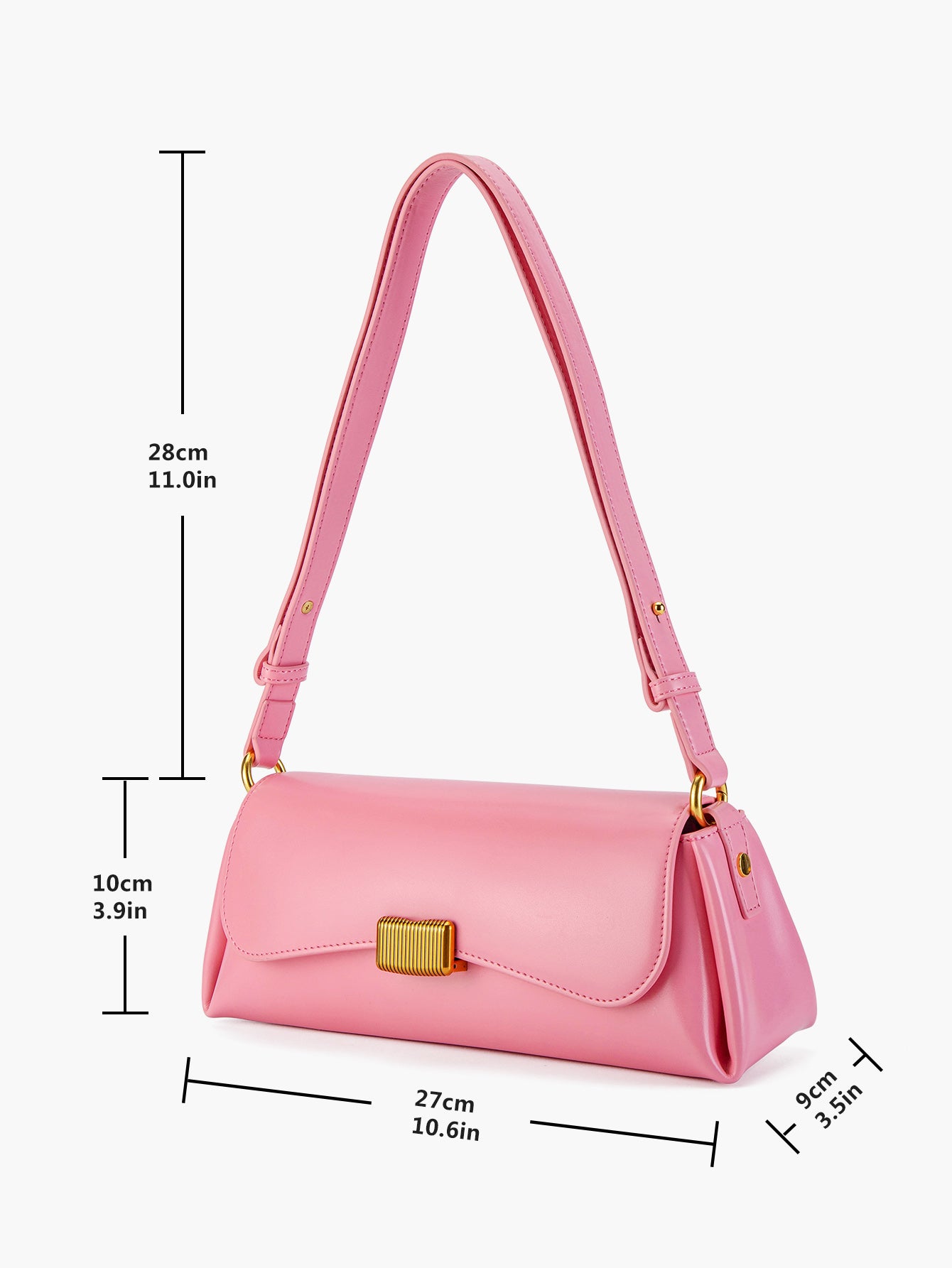 Pink Leather Shoulder Bag For Women