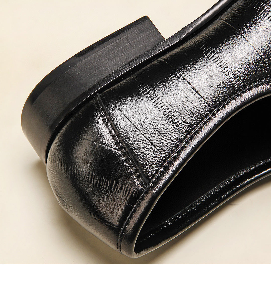 Gold Shark Pattern Sheepskin Loafers