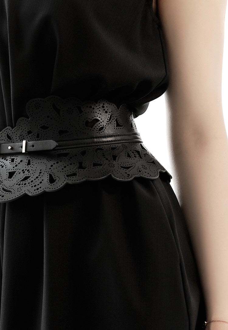 Fashion Brogue Calfskin Waist Belts