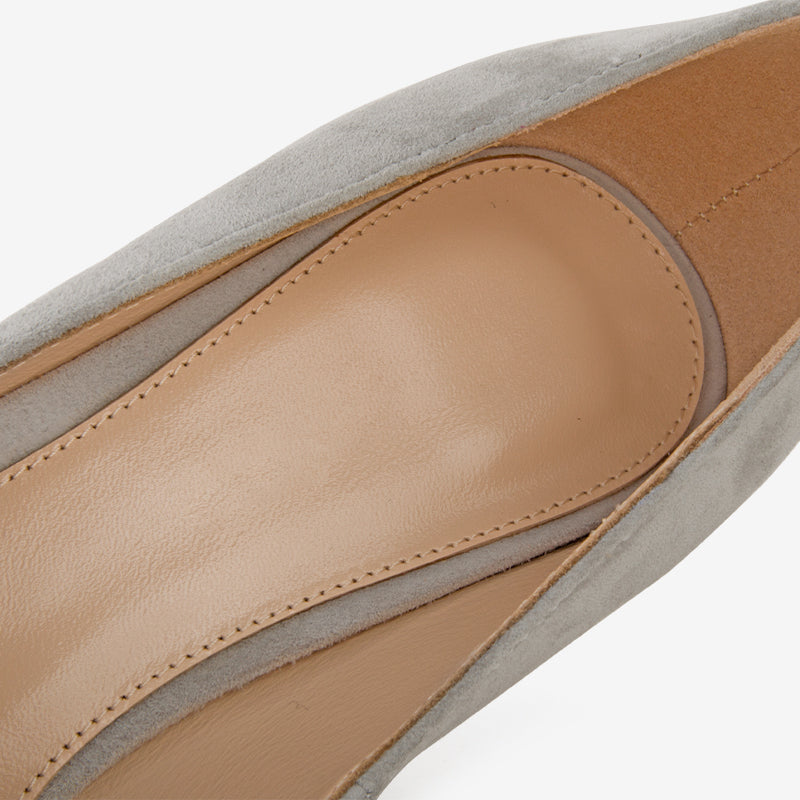 Grey Natural Suede High Heel Shoes