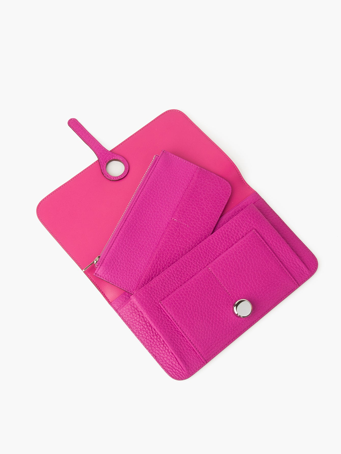 Fashion Magnolia Togo Calfskin Long Wallet Women Passport Holder