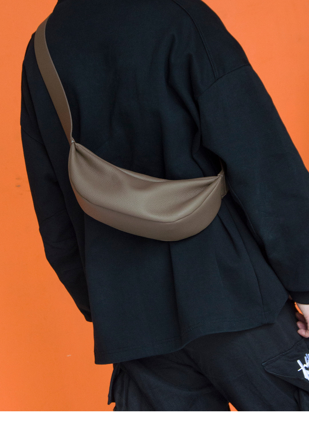 Full Grain Leather Minimalist Sling Bag