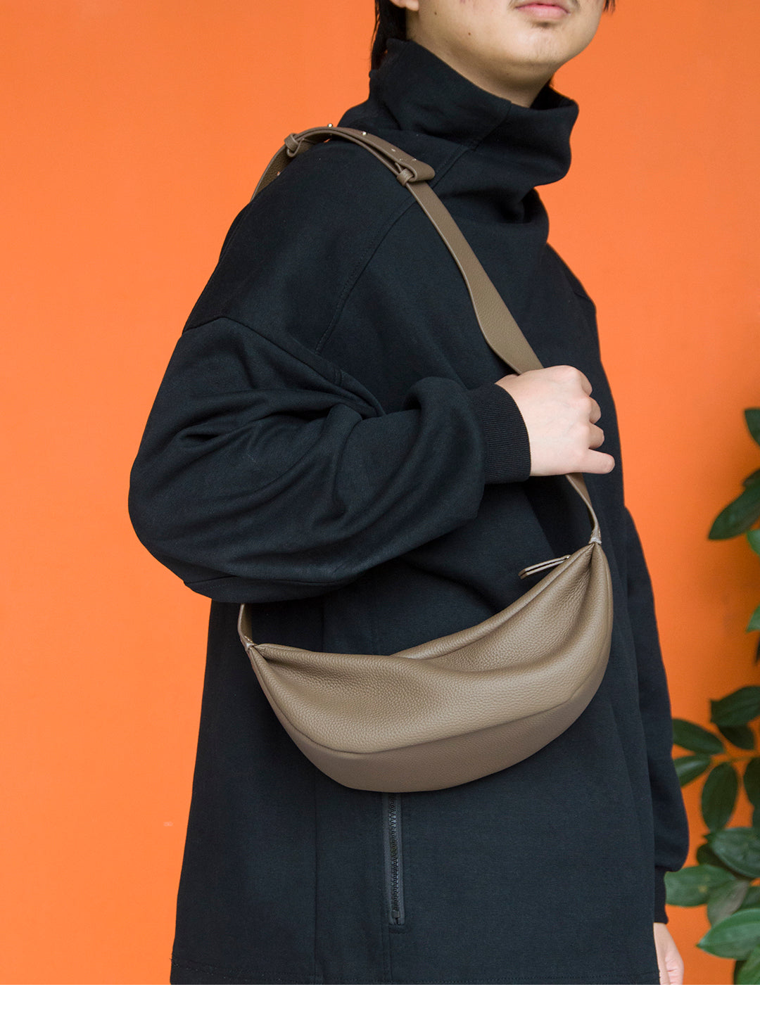 Full Grain Leather Minimalist Sling Bag