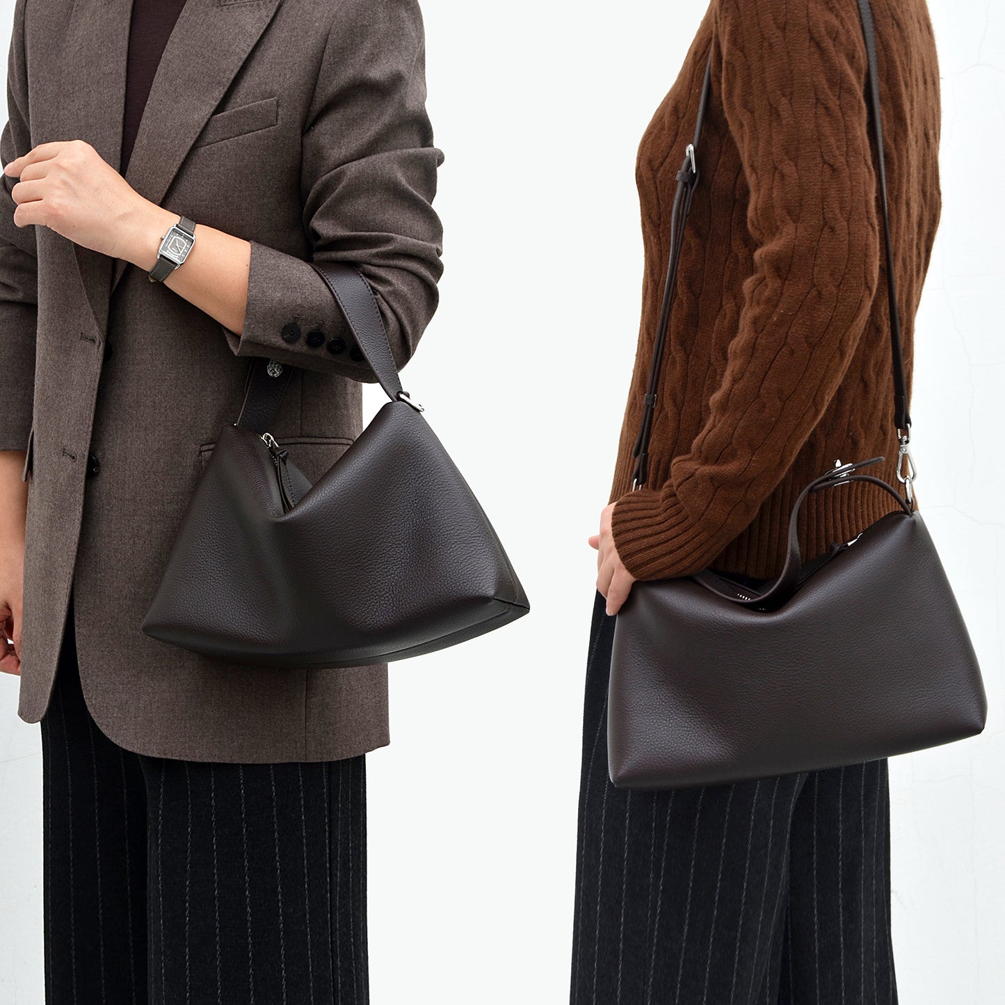 Grain Leather Tote Handbag