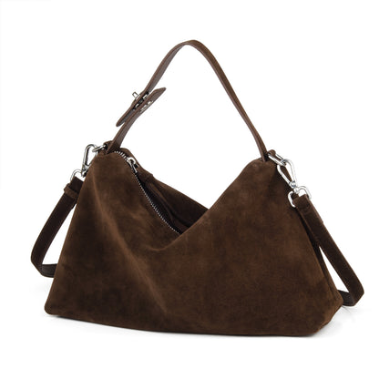 Coffee Suede Tote Handbag
