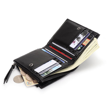Woven Sheepskin Short Wallet Women