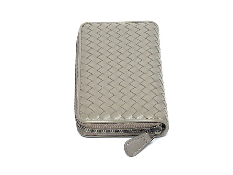 Handmde Woven Leather Long Wallet